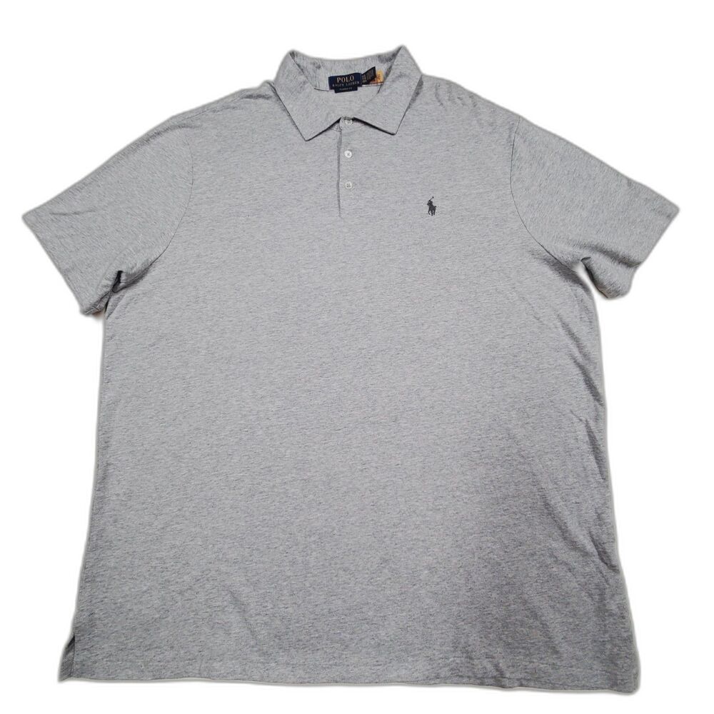 2XL XXL Polo Ralph Lauren Andover Heather Grey Classic Fit Polo Shirt 56"